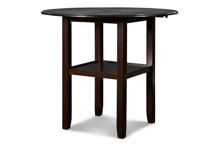 Gia 3 Pc 42" Counter Drop Leaf Table &amp; 2 Chairs-Ebony