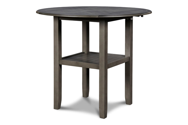 Gia 3 Pc 42" Counter Drop Leaf Table &amp; 2 Chairs-Gray