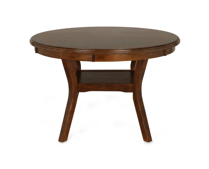 Gia 5 Pc 47" Round Dining Table &amp; 4 Chairs-Brown