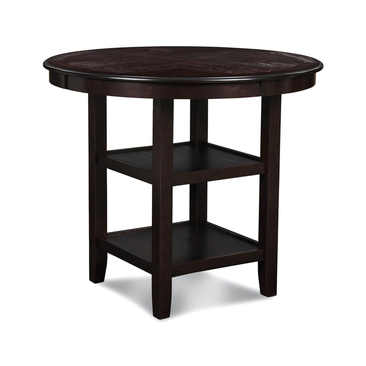 Gia 5 Pc 42" Round Counter Dining Table &amp; 4 Chairs-Ebony