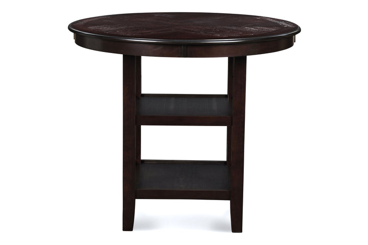 Gia 5 Pc 42" Round Counter Dining Table &amp; 4 Chairs-Ebony