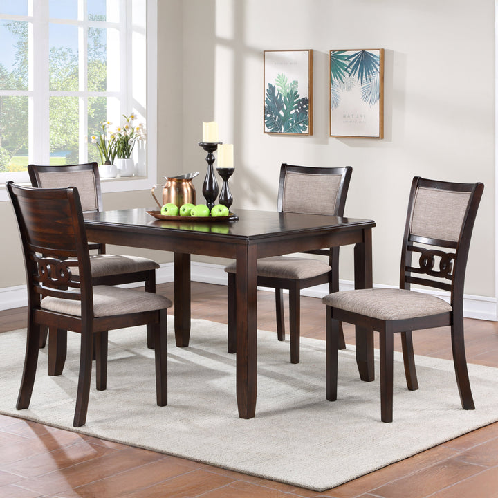 Gia 5 Pc 48" Rectangle Dining Table &amp; 4 Chairs-Cherry