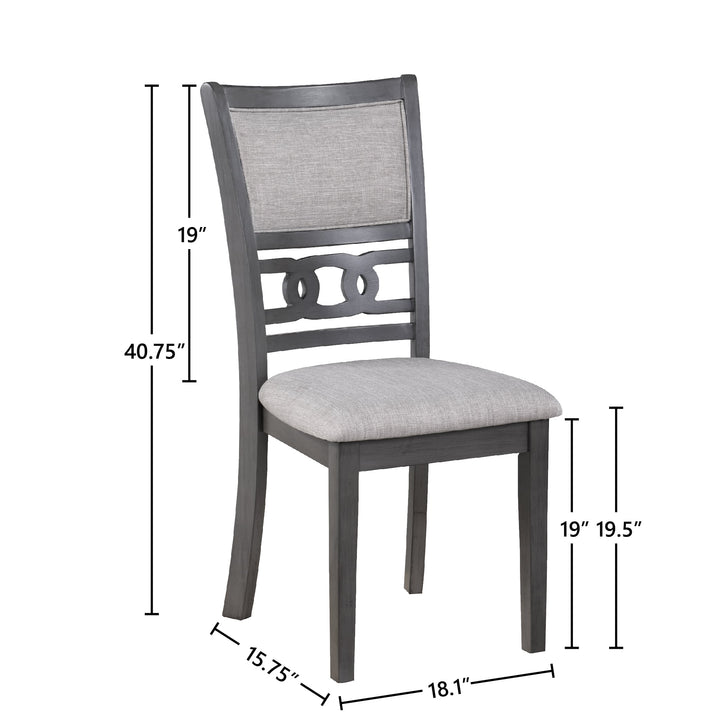Gia 5 Pc 48" Rectangle Dining Table &amp; 4 Chairs-Gray