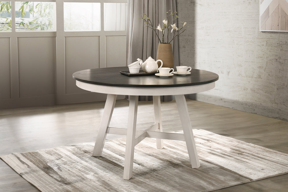Maisie Round Table-White/brown