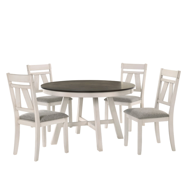 Maisie Round Table-White/brown
