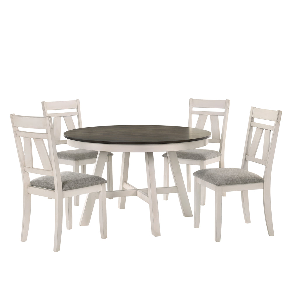 Maisie Round Table-White/brown