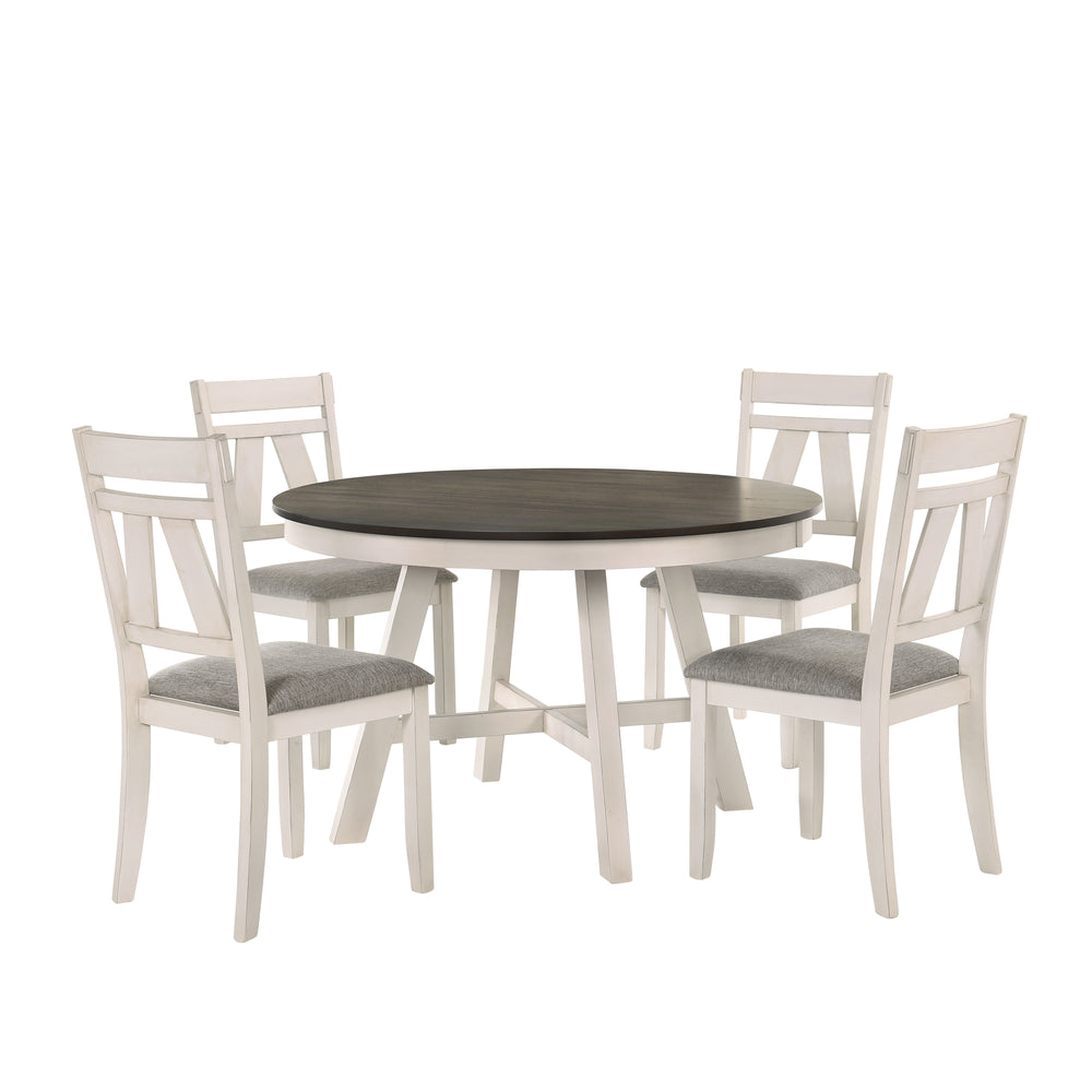 Maisie Round Table-White/brown