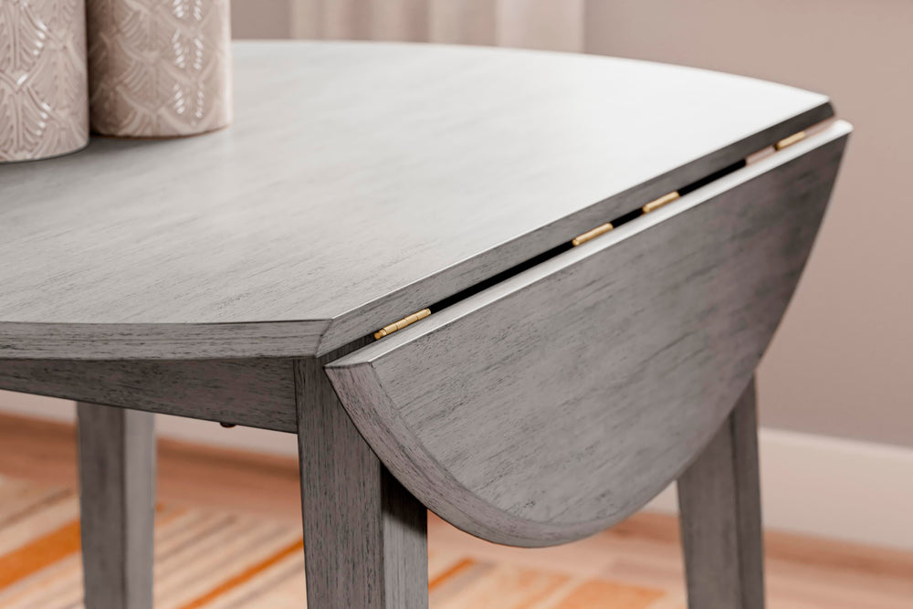 Shullden Drop Leaf Dining Table - Dark Gray (6)