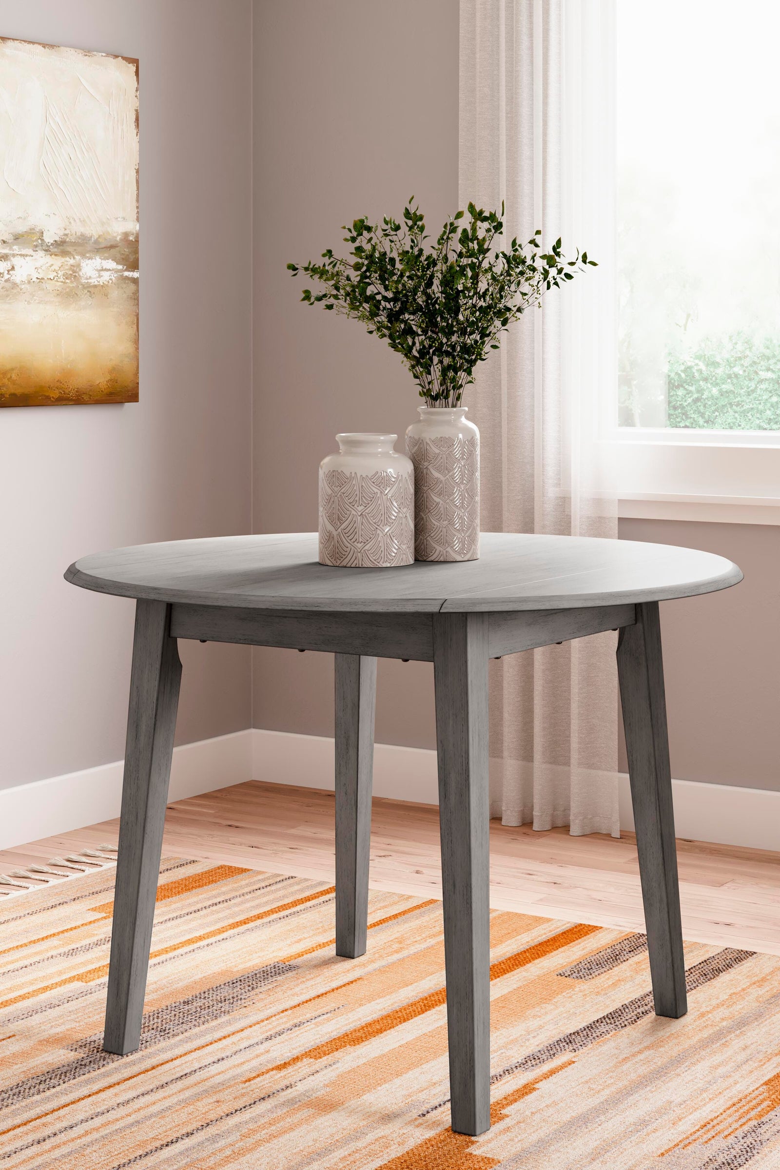 Shullden Drop Leaf Dining Table - Dark Gray (2)