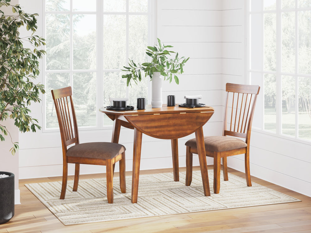 Berringer Dining Table and 2 Chairs - Rustic Brown (2)