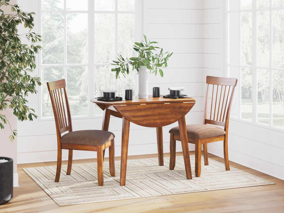 Berringer Dining Table and 2 Chairs - Rustic Brown (2)