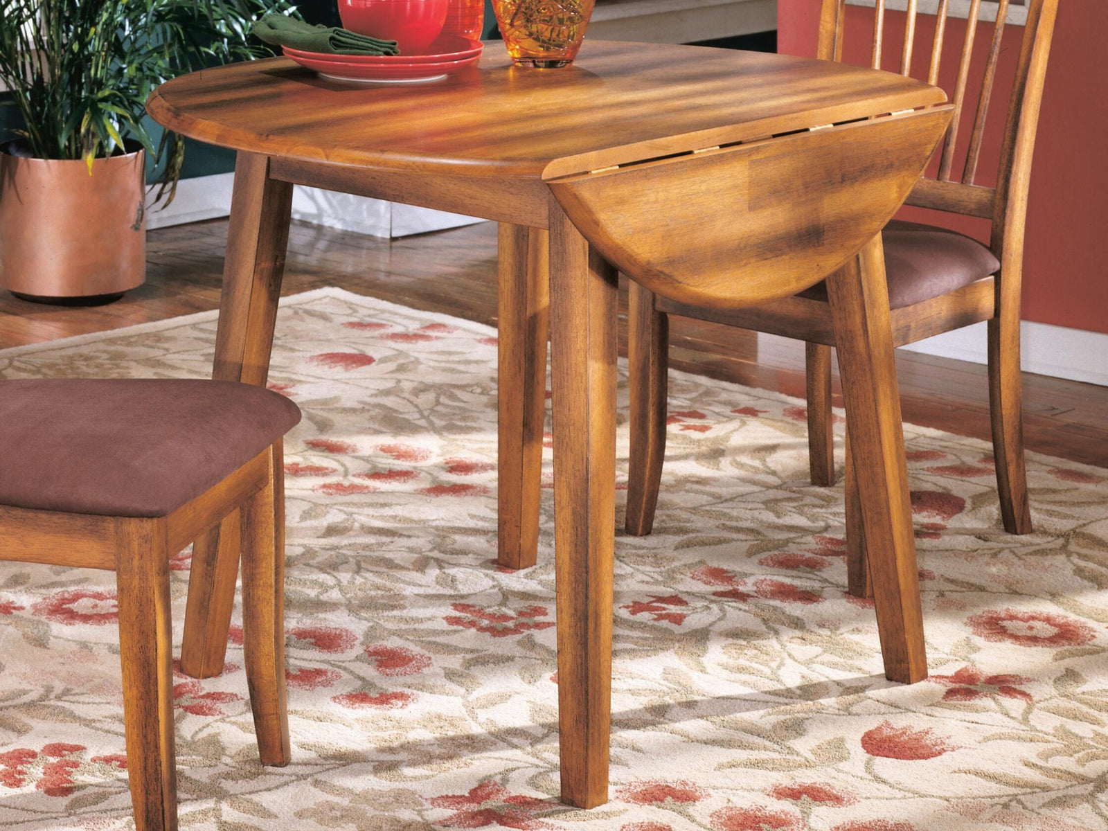 Berringer Dining Drop Leaf Table - Dark Brown (2)