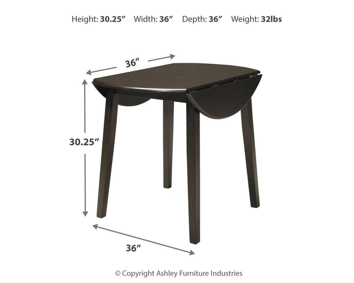 Hammis Dining Drop Leaf Table - Dark Brown (4)