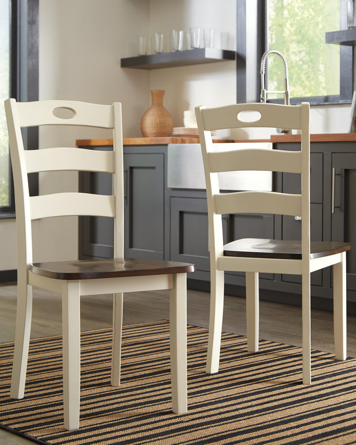 Woodanville Dining Chair (Set of 2) - Cream/Brown (2)