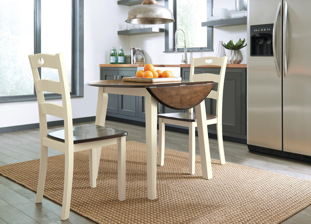 Woodanville Dining Table with 2 Chairs - Cream/Brown (2)
