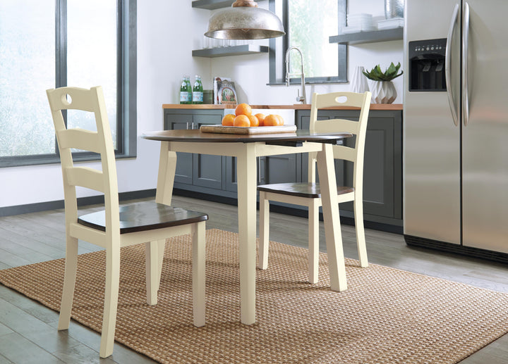 Woodanville Dining Table with 2 Chairs - Cream/Brown (3)
