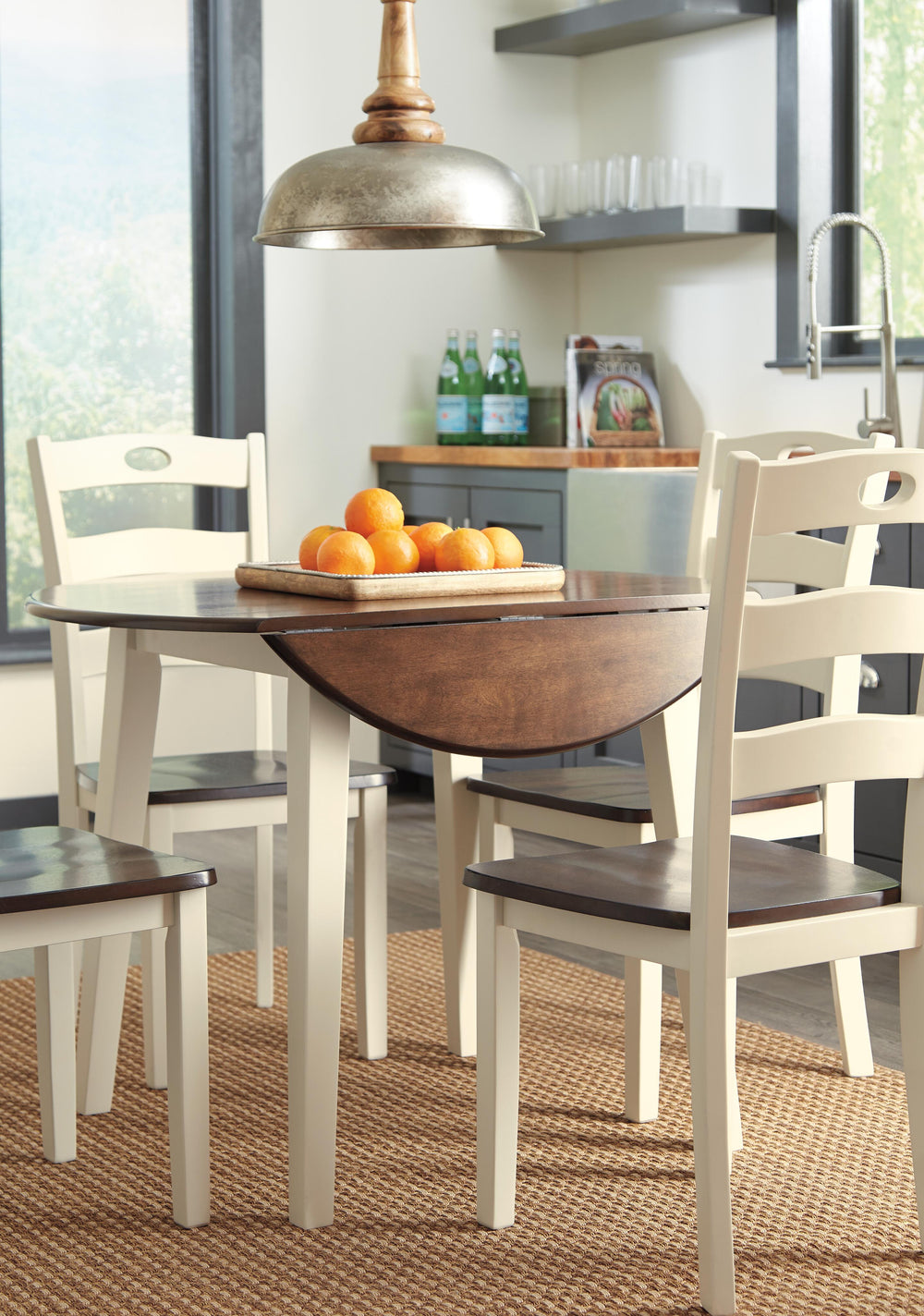 Woodanville Dining Table with 4 Chairs - Cream/Brown (3)