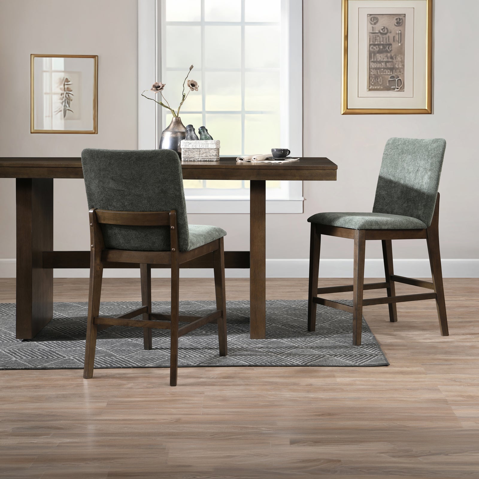 Kody Upholstered Counter Chair (2 Per Carton)-Forest Green