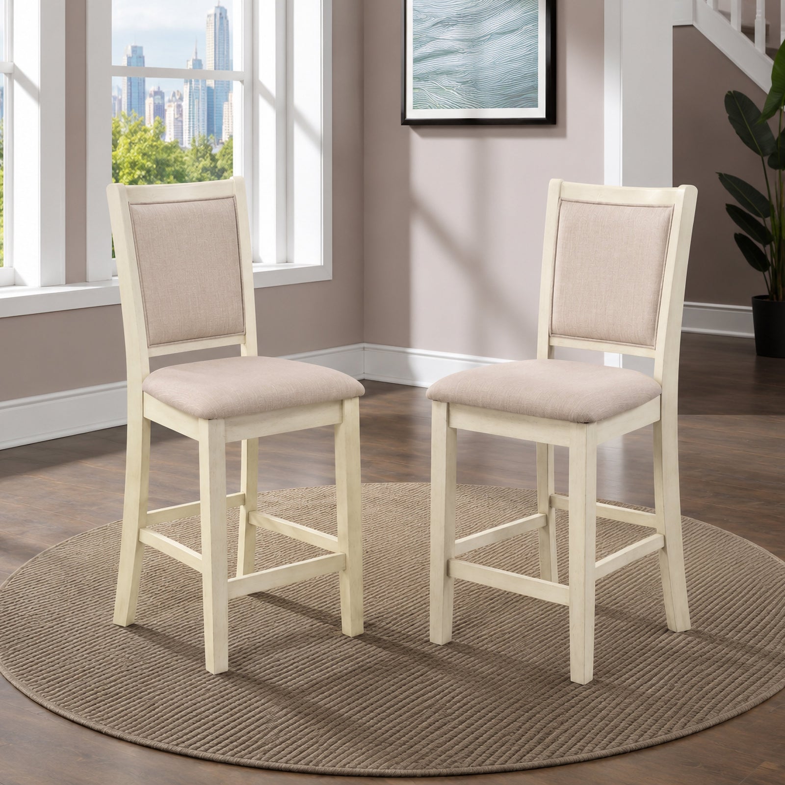 Amy Counter Chair (2/ctn)-Bisque