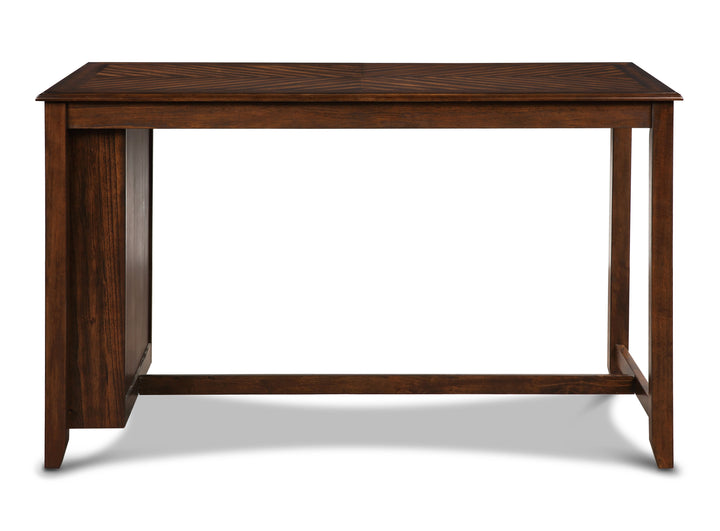 Amy 5 Pc 60" Counter Storage Table+chairs-Brown Cherry