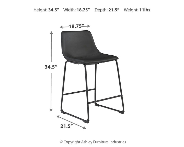 Centiar Counter Height Bar Stool - Black (4)