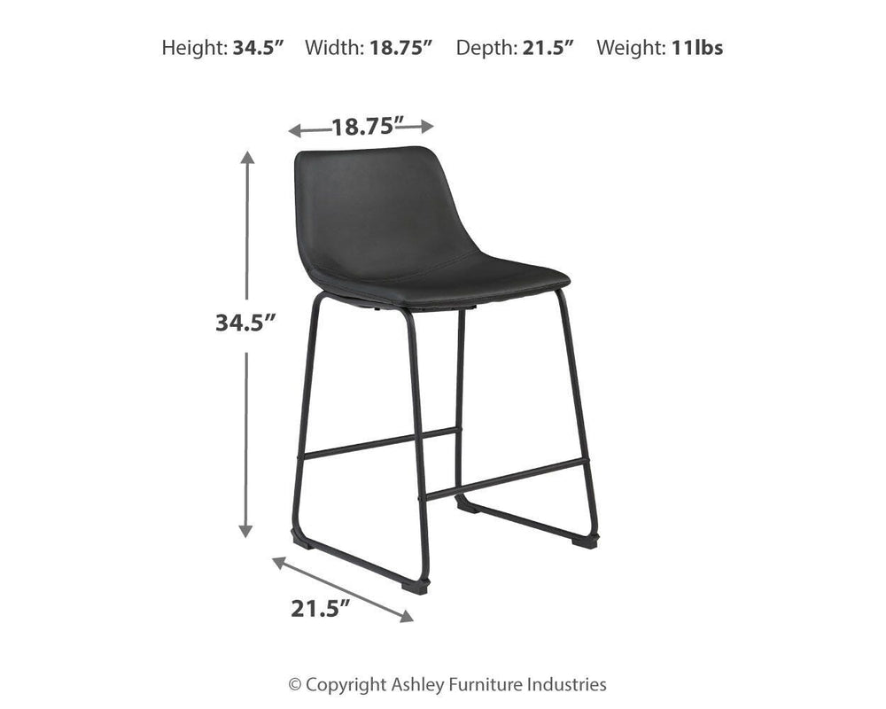 Centiar Counter Height Bar Stool - Black (4)