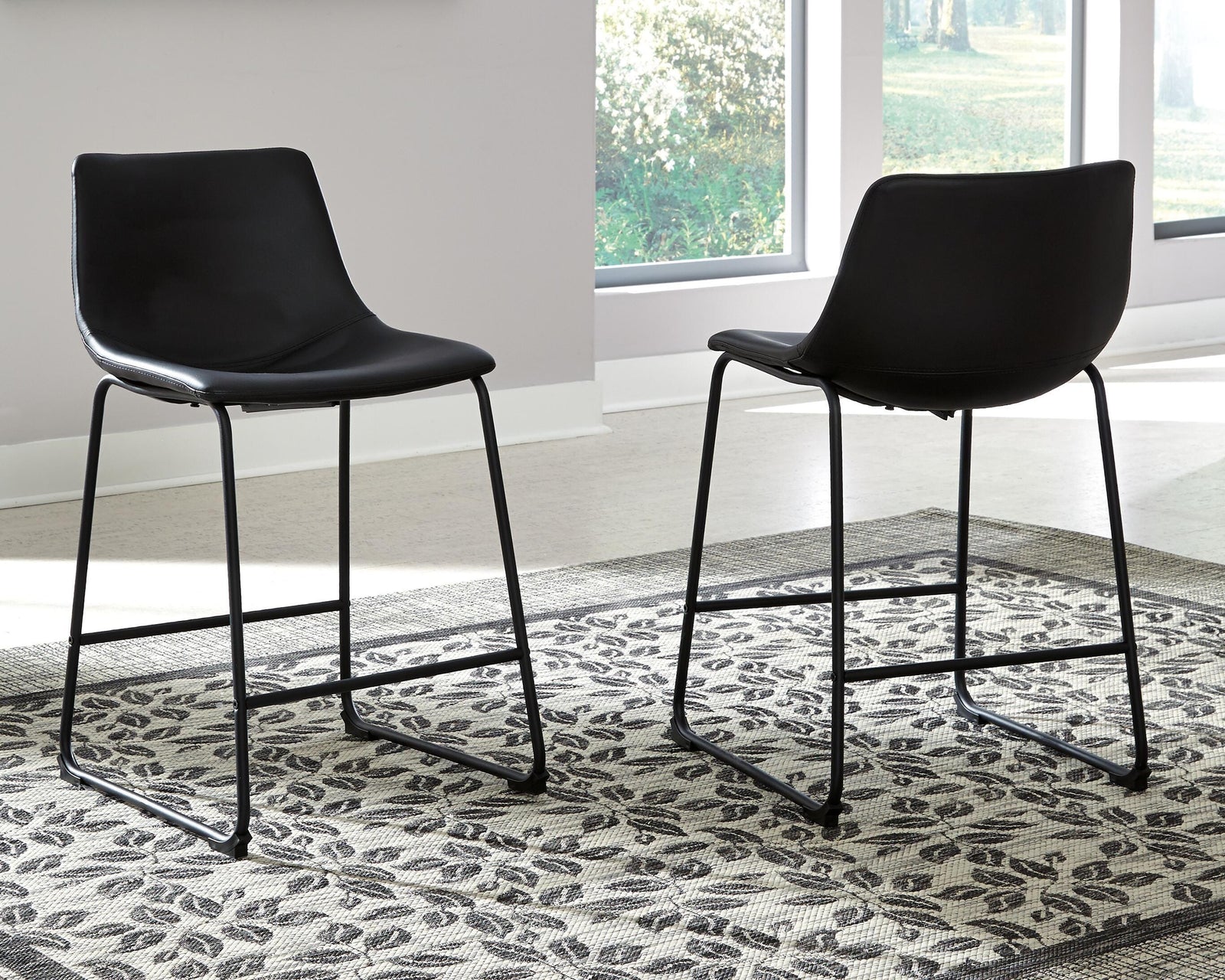 Centiar Counter Height Bar Stool - Black (2)