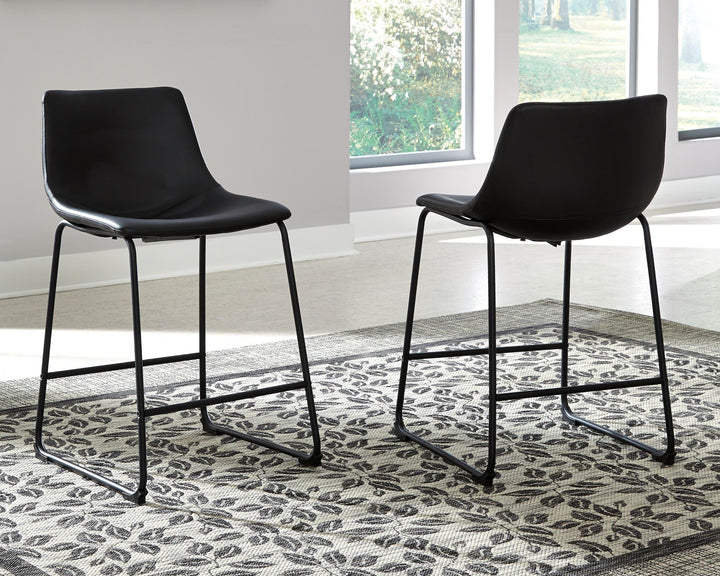 Centiar Counter Height Bar Stool - Black (2)