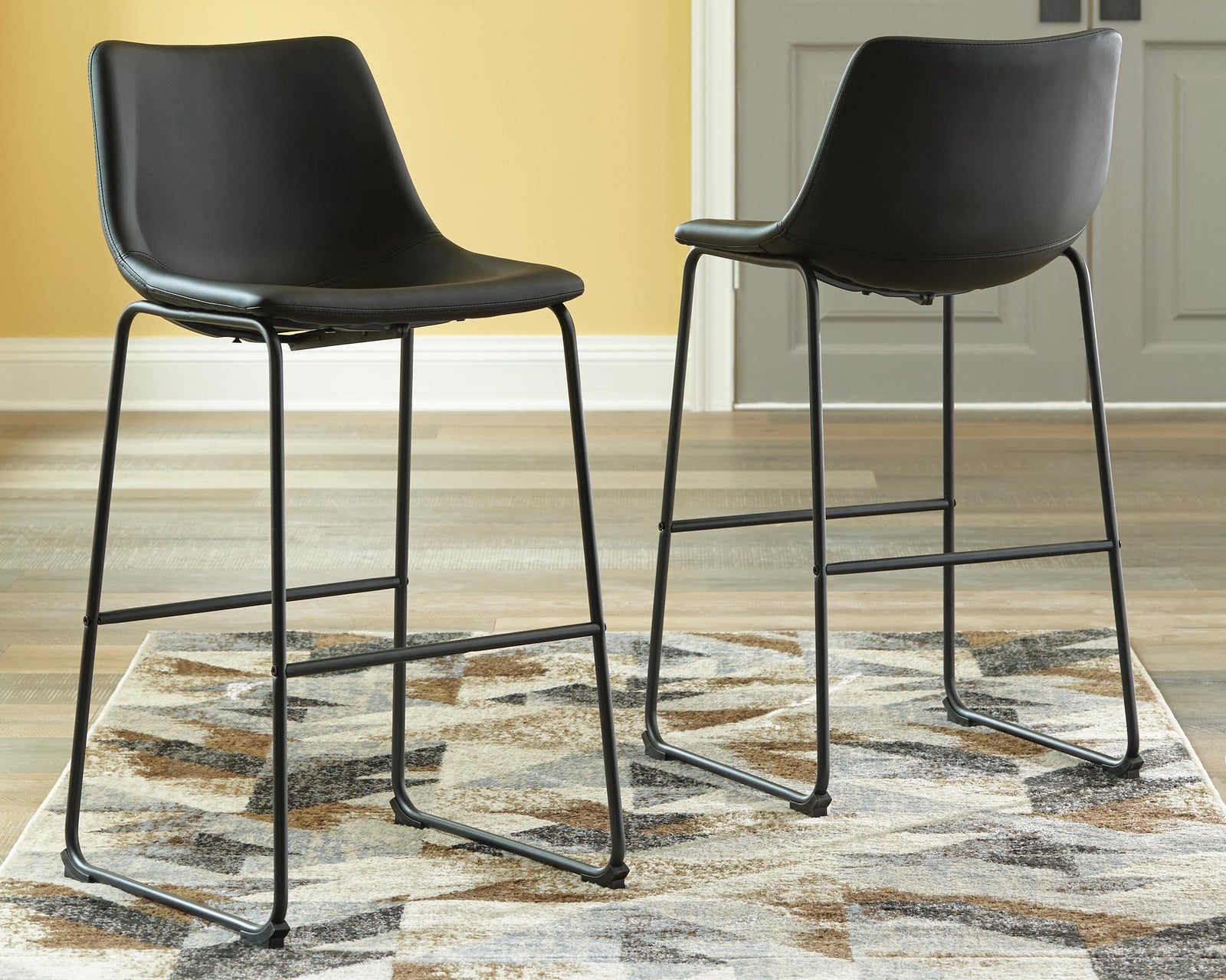 Centiar Pub Height Bar Stool - Black (2)