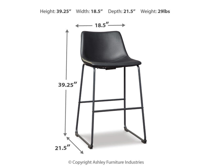Centiar Pub Height Bar Stool - Black (7)