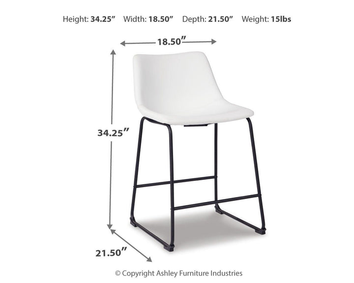 Centiar Counter Height Bar Stool - White (7)