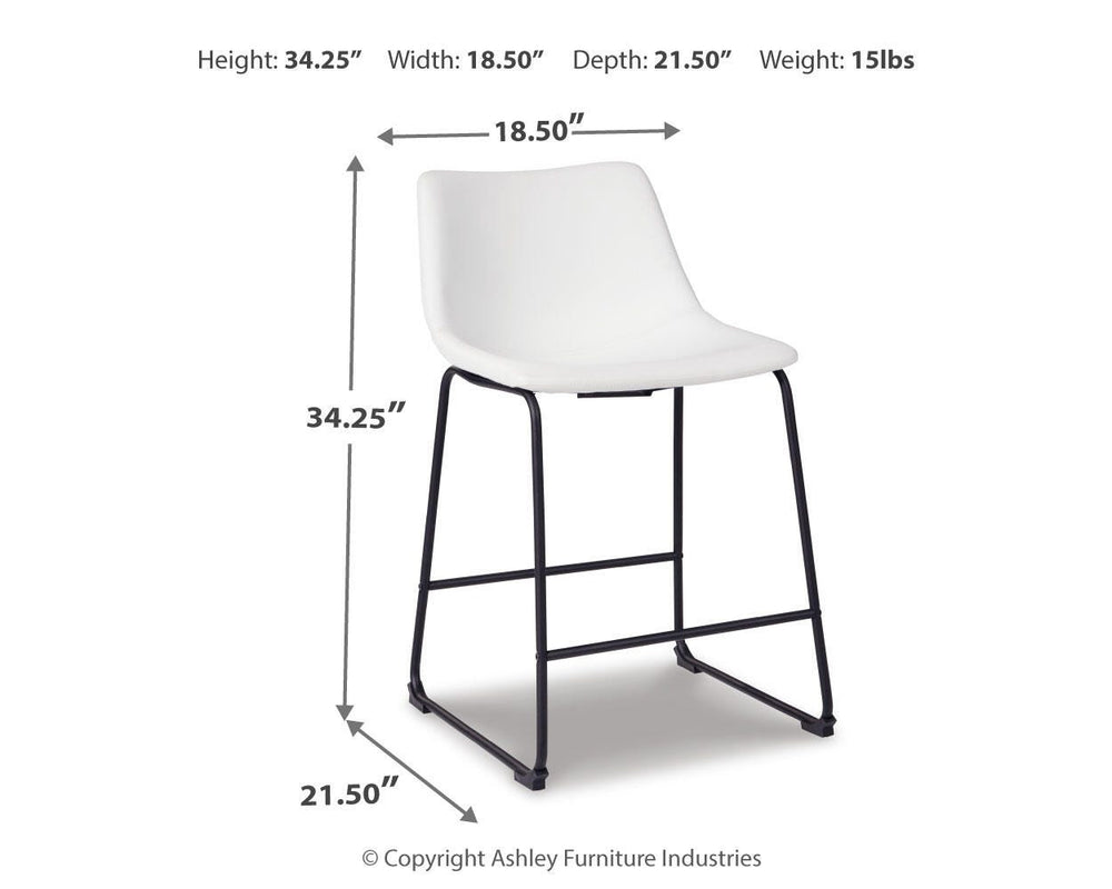 Centiar Counter Height Bar Stool - White (7)