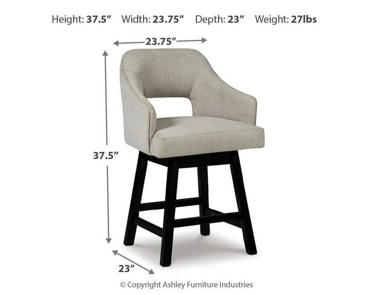 Tallenger Counter Height Bar Stool - Beige (4)