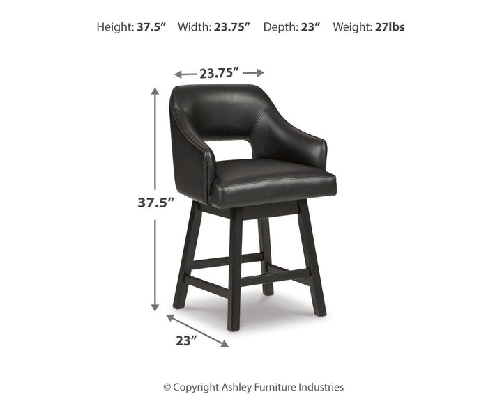 Tallenger Counter Height Bar Stool - Black (4)