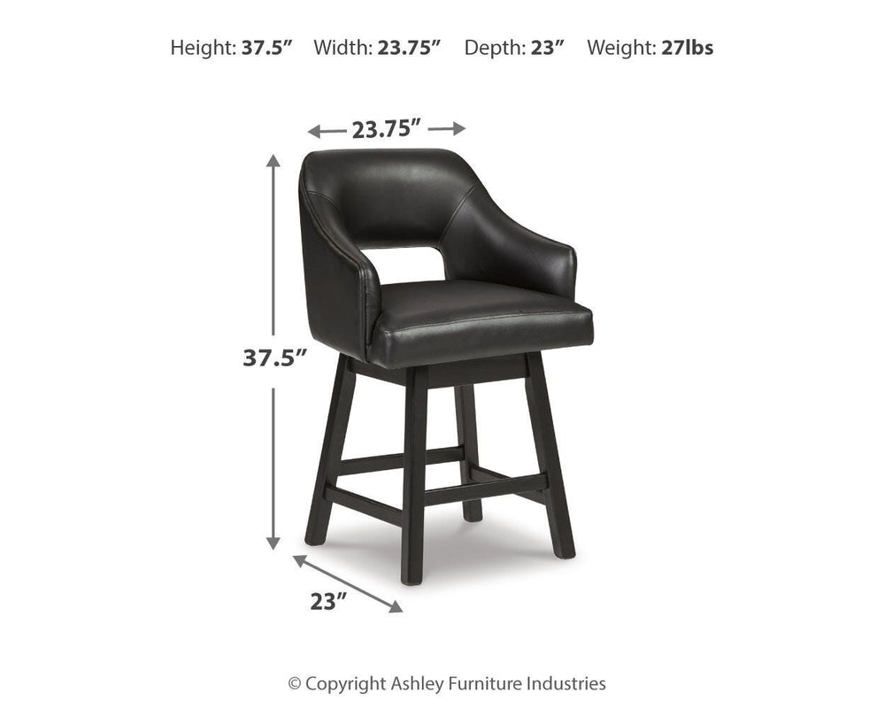 Tallenger Counter Height Bar Stool - Black (4)