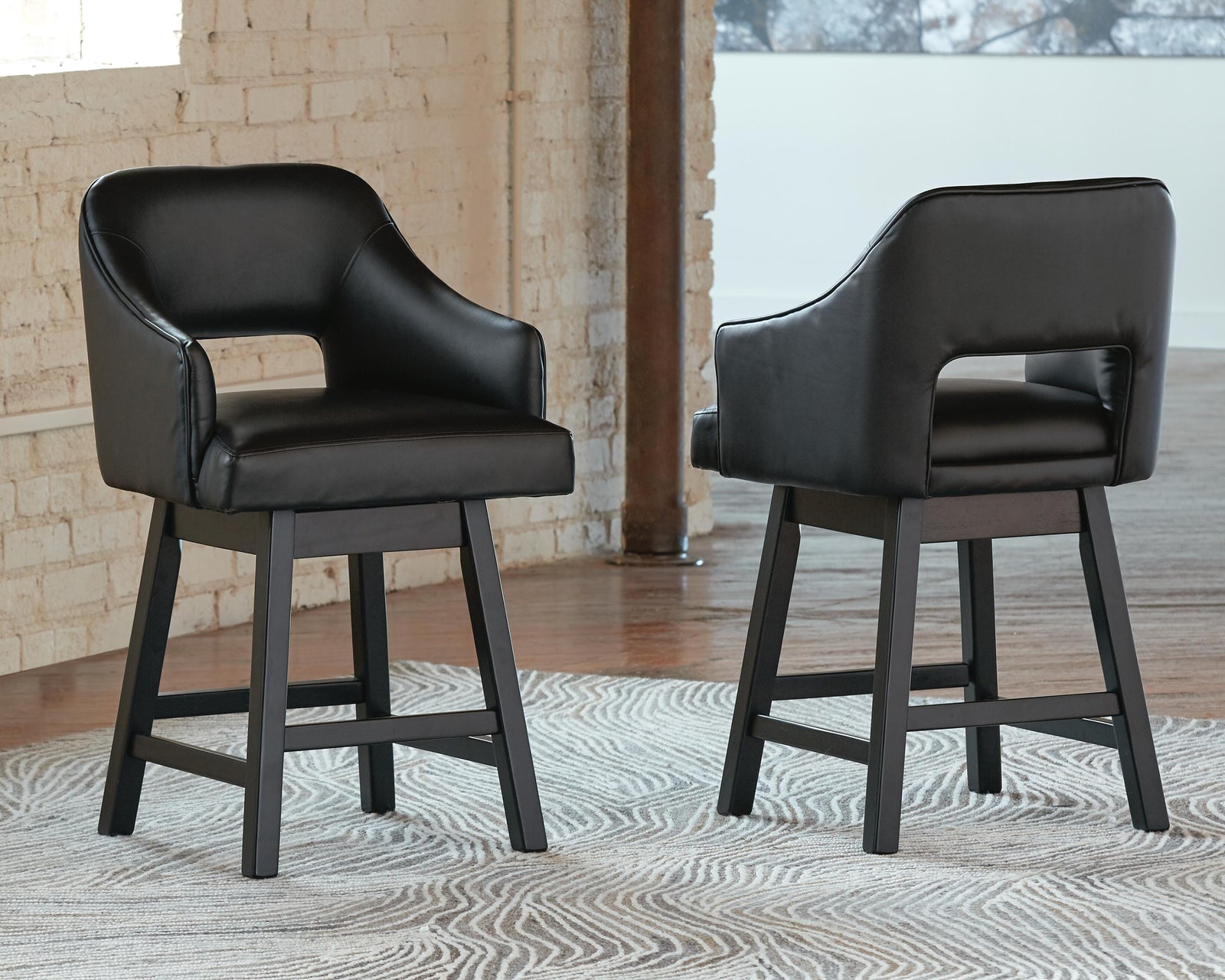 Tallenger Counter Height Bar Stool - Black (2)