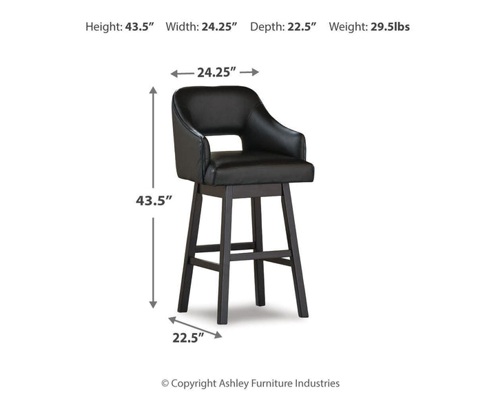 Tallenger Bar Height Bar Stool - Black (4)