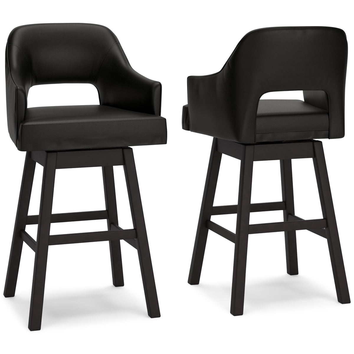 Tallenger Bar Height Bar Stool (Set of 2) - Black/Dark Brown (1)