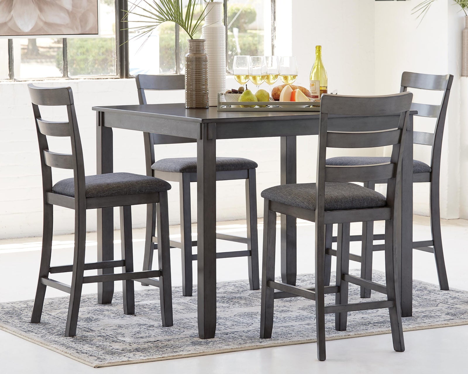 Bridson Counter Height Dining Table and Bar Stools (Set of 5) - Gray (2)