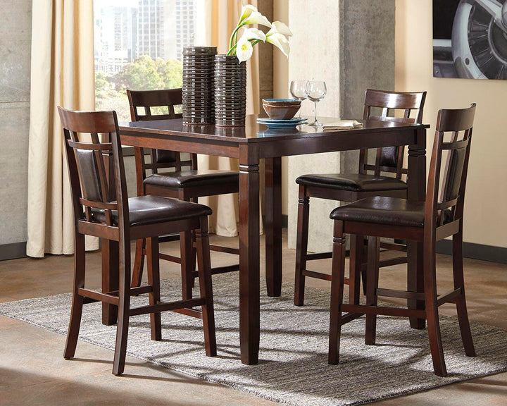 Bennox Counter Height Dining Table and Bar Stools (Set of 5) - Dark Brown (2)