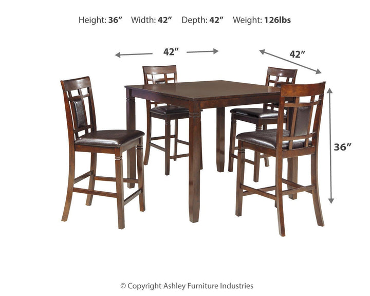 Bennox Counter Height Dining Table and Bar Stools (Set of 5) - Dark Brown (4)
