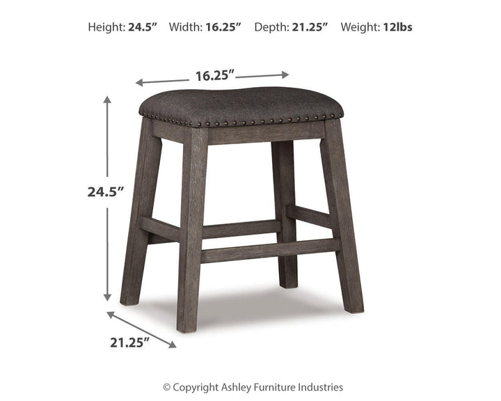 Caitbrook Counter Height Upholstered Bar Stool (Set of 2) - Gray (4)
