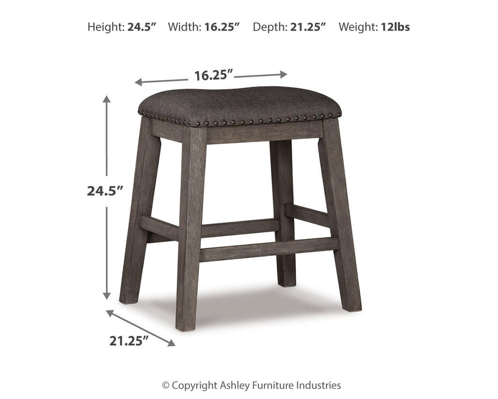 Caitbrook Counter Height Upholstered Bar Stool (Set of 2) - Gray (4)