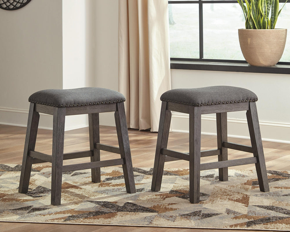 Caitbrook Counter Height Upholstered Bar Stool (Set of 2) - Gray (2)