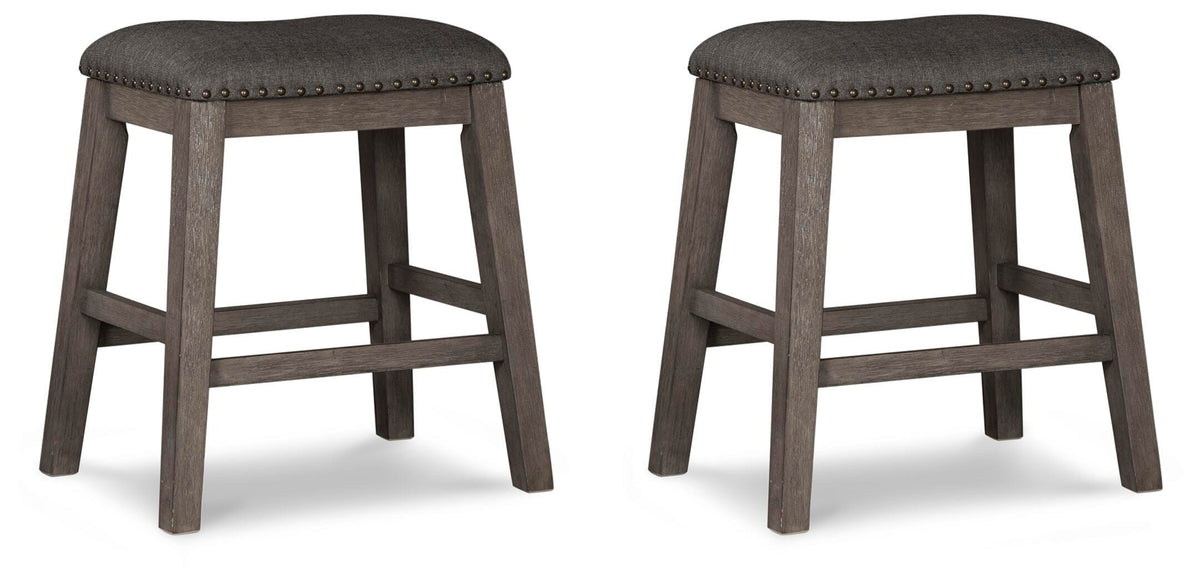 Caitbrook Counter Height Upholstered Bar Stool (Set of 2) - Gray (1)