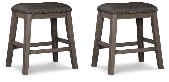 Caitbrook Counter Height Upholstered Bar Stool (Set of 2) - Gray (1)