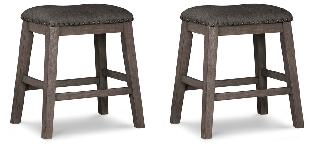Caitbrook Counter Height Upholstered Bar Stool (Set of 2) - Gray (1)