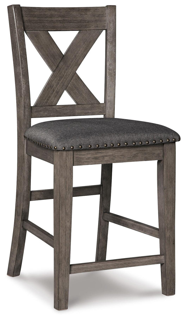 Caitbrook Counter Height Upholstered Bar Stool - Gray (3)