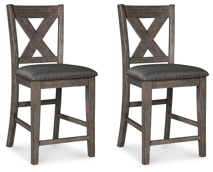 Caitbrook Counter Height Upholstered Bar Stool - Gray (1)