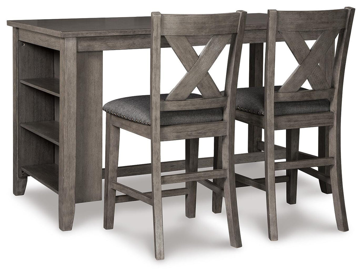 Caitbrook Counter Height Dining Table and 2 Barstools - Gray (2)